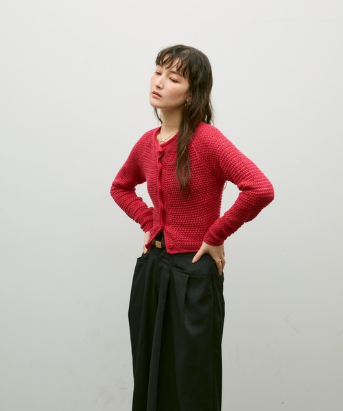 Lutim by u（ルチバイユー）の「Basket knit cardigan with raglan