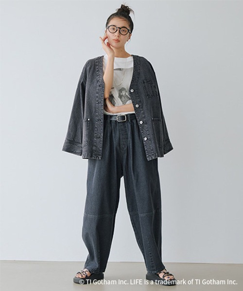 studio CLIP（スタディオクリップ）の「LIFE フォトグラフィックTシャツ（Tシャツ/カットソー・レディース・ホワイト/グレー/ブラック・REGULAR/BIG(L)）」の4枚目の写真