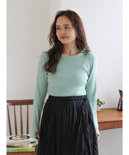 Ungrid（アングリッド）の「バックデザインニット（ニット/セーター・レディース・オフホワイト/ブラック/グリーン・FREE）」の11枚目の写真