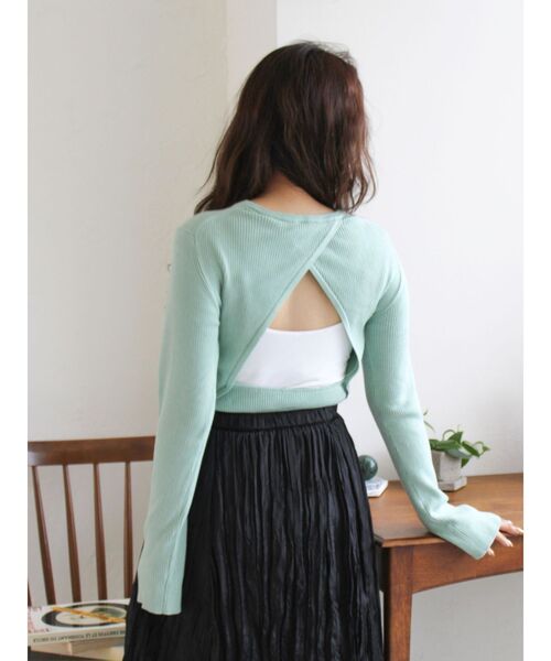 Ungrid（アングリッド）の「バックデザインニット（ニット/セーター・レディース・オフホワイト/ブラック/グリーン・FREE）」の12枚目の写真