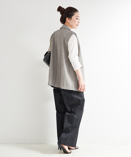 B.C STOCK(ベーセーストック)の「ウォッシャブル / TCツイルチノパンツ(チノパンツ・レディース・ブラック/ベージュ・FREE)」の6枚目の写真