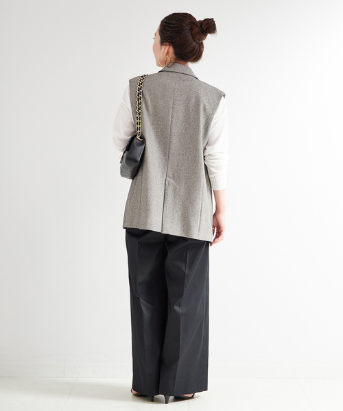 B.C STOCK(ベーセーストック)の「ウォッシャブル / TCツイルチノパンツ(チノパンツ・レディース・ブラック/ベージュ・FREE)」の7枚目の写真