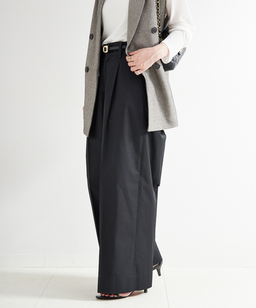 B.C STOCK(ベーセーストック)の「ウォッシャブル / TCツイルチノパンツ(チノパンツ・レディース・ブラック/ベージュ・FREE)」の9枚目の写真