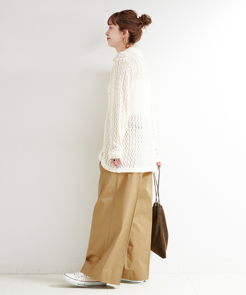 B.C STOCK(ベーセーストック)の「ウォッシャブル / TCツイルチノパンツ(チノパンツ・レディース・ブラック/ベージュ・FREE)」の15枚目の写真