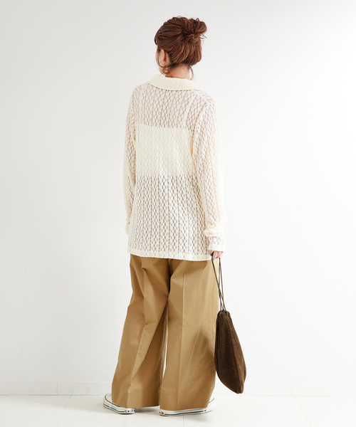 B.C STOCK(ベーセーストック)の「ウォッシャブル / TCツイルチノパンツ(チノパンツ・レディース・ブラック/ベージュ・FREE)」の16枚目の写真