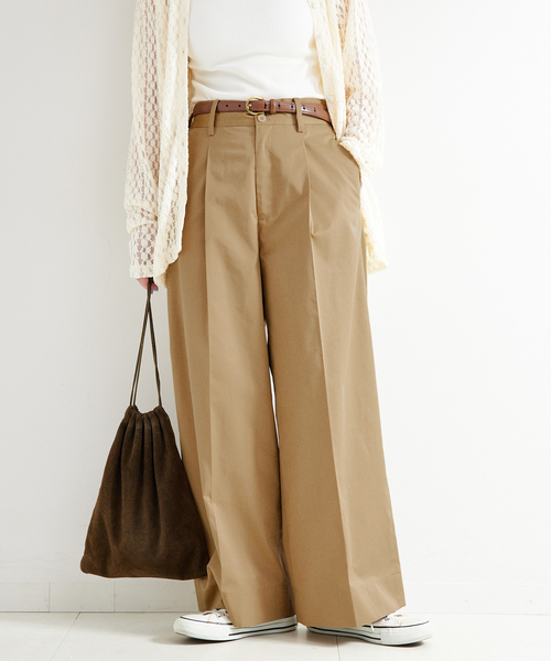 B.C STOCK(ベーセーストック)の「ウォッシャブル / TCツイルチノパンツ(チノパンツ・レディース・ブラック/ベージュ・FREE)」の17枚目の写真