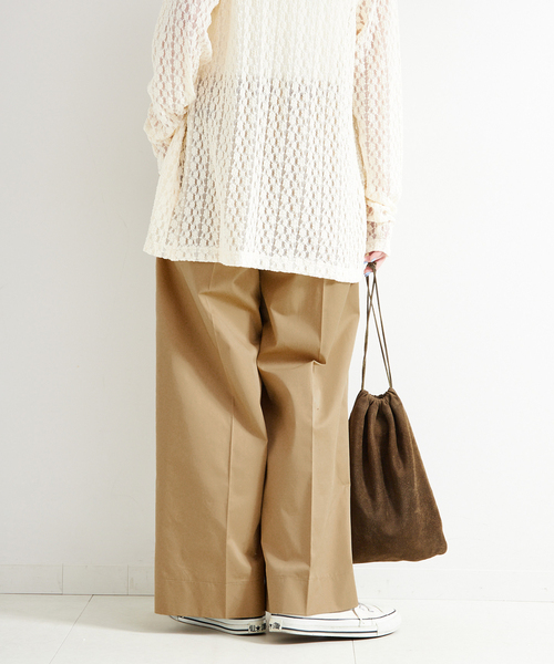 B.C STOCK(ベーセーストック)の「ウォッシャブル / TCツイルチノパンツ(チノパンツ・レディース・ブラック/ベージュ・FREE)」の20枚目の写真