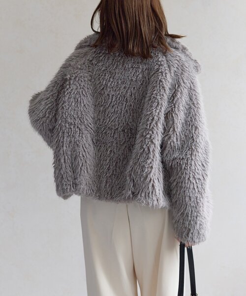 Thevon(ゼボン)の「MIXファースタンドブルゾン(ブルゾン・レディース・チャコールグレー/オフホワイト/グレイッシュベージュ・FREE)」の15枚目の写真