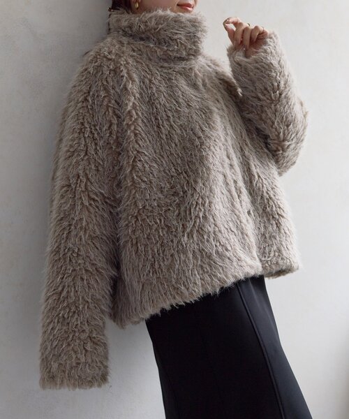 Thevon(ゼボン)の「MIXファースタンドブルゾン(ブルゾン・レディース・チャコールグレー/オフホワイト/グレイッシュベージュ・FREE)」の20枚目の写真