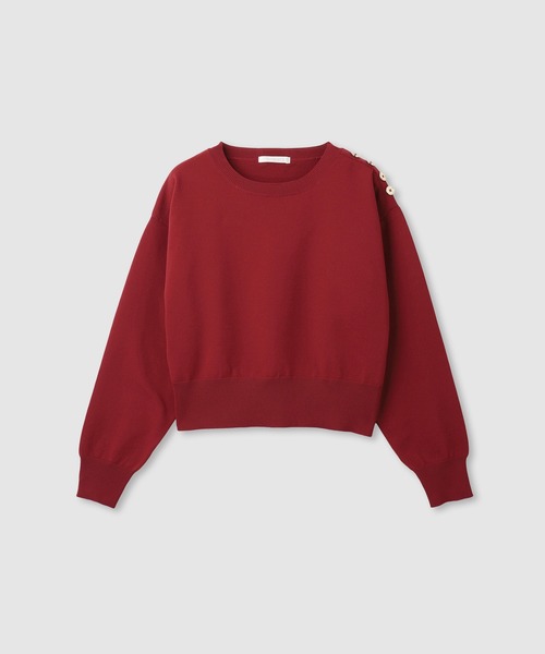 Mac-House（マックハウス）の「milli de l'air  ソフトレッチボタンプルオーバー（Tシャツ/カットソー・レディース・レッド/ネイビー/ブラック/オフホワイト・L/M）」の4枚目の写真