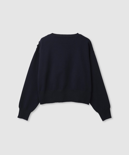Mac-House（マックハウス）の「milli de l'air  ソフトレッチボタンプルオーバー（Tシャツ/カットソー・レディース・レッド/ネイビー/ブラック/オフホワイト・L/M）」の9枚目の写真