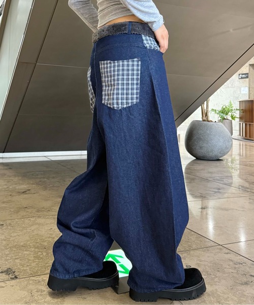 セール】チェックポケットデニム（デニムパンツ）｜sedacle（セダクル