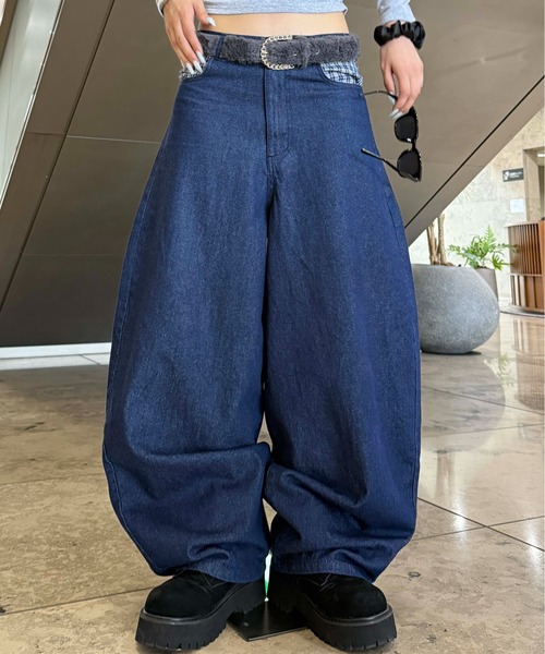 セール】チェックポケットデニム（デニムパンツ）｜sedacle（セダクル