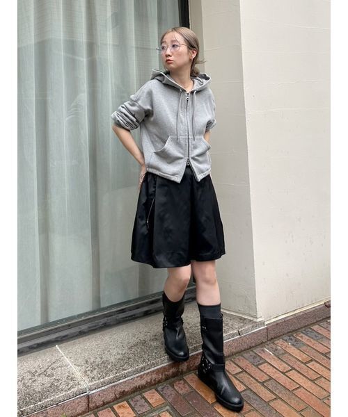 styling/（スタイリング）の「【セットアップ対応】ナイロンフレアミニスカート（スカート・レディース・ブラック/カーキ・1/0）」の6枚目の写真