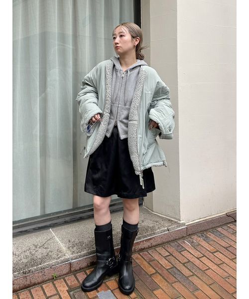 styling/（スタイリング）の「【セットアップ対応】ナイロンフレアミニスカート（スカート・レディース・ブラック/カーキ・1/0）」の7枚目の写真