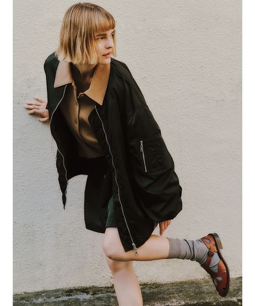 styling/（スタイリング）の「【セットアップ対応】ナイロンフレアミニスカート（スカート・レディース・ブラック/カーキ・1/0）」の9枚目の写真