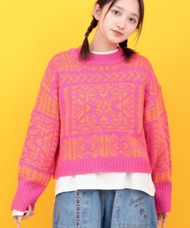 Orale! バンダナ柄ジャガードニットプルオーバー