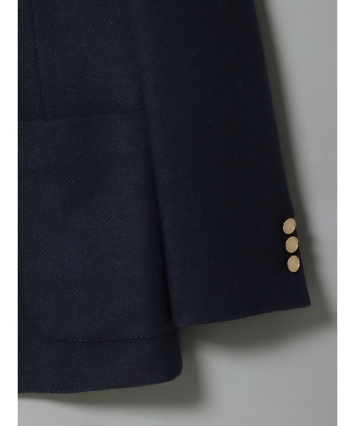 SUIT SQUARE（スーツスクエア）の「GOOVI ダブルブレストジャケット SUPER120'sウール ホップサック（テーラードジャケット・メンズ・ネイビー系・1/2/3）」の5枚目の写真