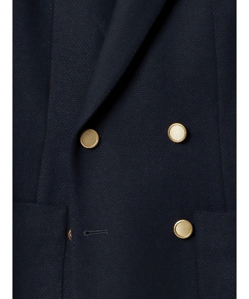 SUIT SQUARE（スーツスクエア）の「GOOVI ダブルブレストジャケット SUPER120'sウール ホップサック（テーラードジャケット・メンズ・ネイビー系・1/2/3）」の6枚目の写真