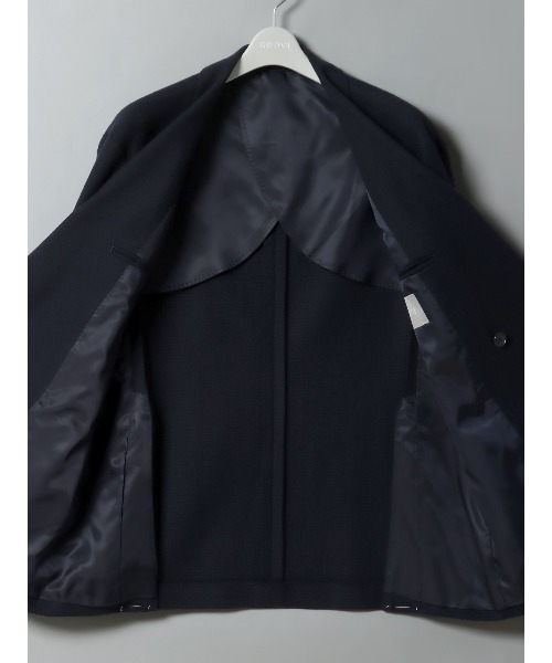 SUIT SQUARE（スーツスクエア）の「GOOVI ダブルブレストジャケット SUPER120'sウール ホップサック（テーラードジャケット・メンズ・ネイビー系・1/2/3）」の7枚目の写真