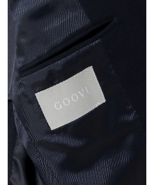 SUIT SQUARE（スーツスクエア）の「GOOVI ダブルブレストジャケット SUPER120'sウール ホップサック（テーラードジャケット・メンズ・ネイビー系・1/2/3）」の8枚目の写真