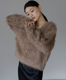 Jaggy Knit シャギーニット　総柄　短丈　ショート丈　y2k Jaggy Knit シャギーニット 総柄 短丈 ショート丈 y2k 高 品質