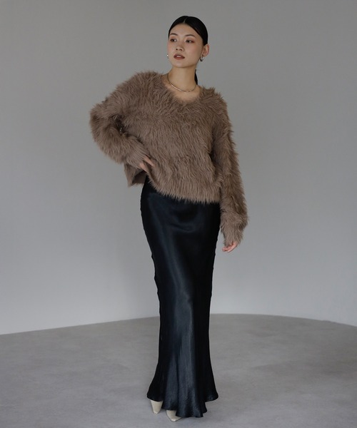 Schwabing Shaggy Knit ホワイト半袖シャギーニット Schwabing Shaggy Knit ホワイト半袖シャギーニット Schwabing Shaggy