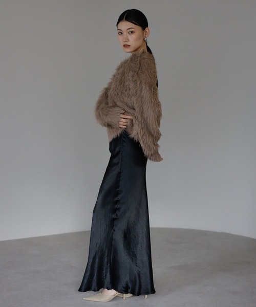 ENC（エンク）の「fluffy shaggy knit pullover / ふんわりシャギーニットプルオーバー（ニット/セーター・レディース・モカ/ブラック/アイボリー・FREE）」の8枚目の写真