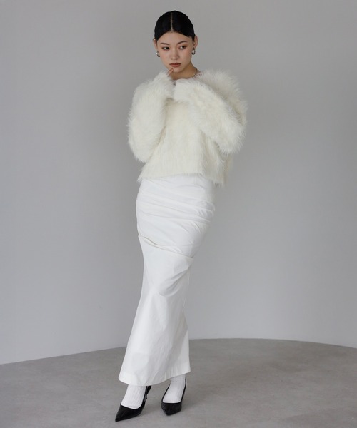 Schwabing Shaggy Knit ホワイト半袖シャギーニット Schwabing Shaggy Knit – THE TOÉ