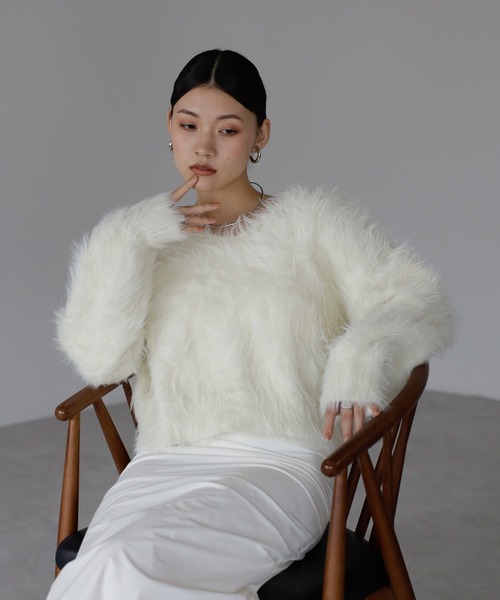 fluffy shaggy knit pullover / ふんわりシャギーニットプルオーバー