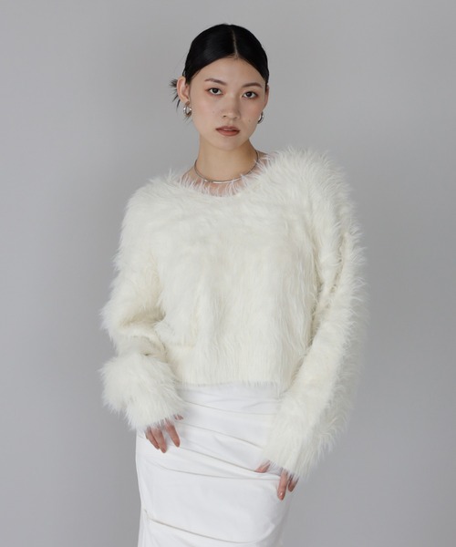fluffy shaggy knit pullover / ふんわりシャギーニットプルオーバー