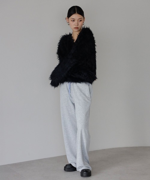 ENC（エンク）の「fluffy shaggy knit pullover / ふんわりシャギーニットプルオーバー（ニット/セーター・レディース・モカ/ブラック/アイボリー・FREE）」の22枚目の写真