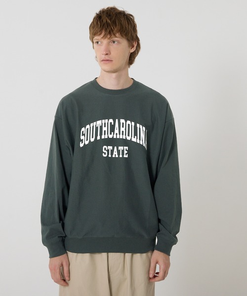 coca(coca)(コカ)の「プリントスウェットトレーナーTシャツ(スウェット・メンズ・ダークグリーン/チャコール/ホワイト/ライトグレー・L/XL/M)」の16枚目の写真