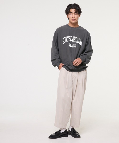coca(coca)(コカ)の「プリントスウェットトレーナーTシャツ(スウェット・メンズ・ダークグリーン/チャコール/ホワイト/ライトグレー・L/XL/M)」の9枚目の写真