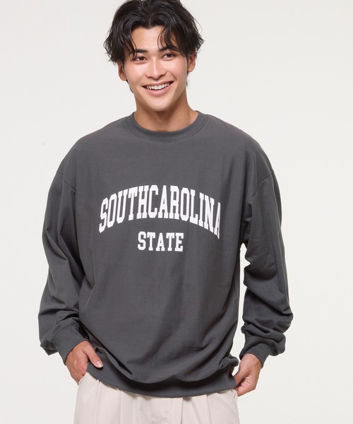 coca(coca)(コカ)の「プリントスウェットトレーナーTシャツ(スウェット・メンズ・ダークグリーン/チャコール/ホワイト/ライトグレー・L/XL/M)」の12枚目の写真
