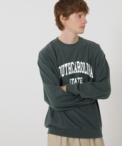 coca(coca)(コカ)の「プリントスウェットトレーナーTシャツ(スウェット・メンズ・ダークグリーン/チャコール/ホワイト/ライトグレー・L/XL/M)」の14枚目の写真