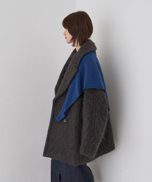 Rouge vif（ルージュヴィフ）の「シャギーピーコート（ピーコート・レディース・アイボリー/チャコールグレー・36/38）」の10枚目の写真