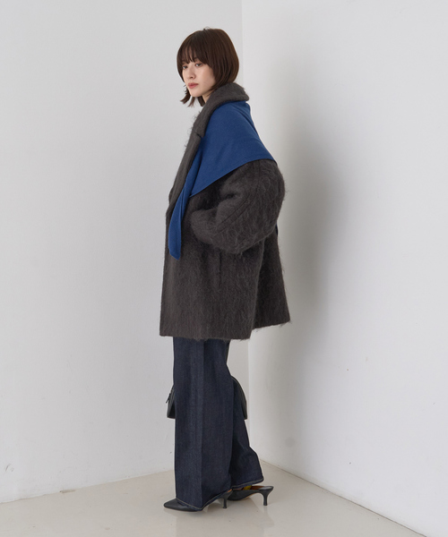 Rouge vif（ルージュヴィフ）の「シャギーピーコート（ピーコート・レディース・アイボリー/チャコールグレー・36/38）」の20枚目の写真