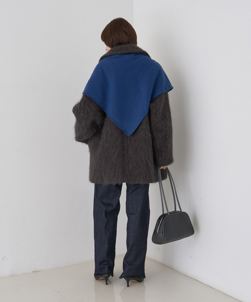 Rouge vif（ルージュヴィフ）の「シャギーピーコート（ピーコート・レディース・アイボリー/チャコールグレー・36/38）」の22枚目の写真