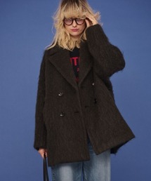 Rouge vif | シャギーピーコート(ピーコート)