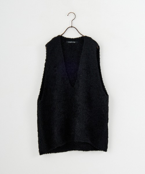 mizuiro ind/ミズイロインド] ヘアリーヤーン ワイドシルエットニット