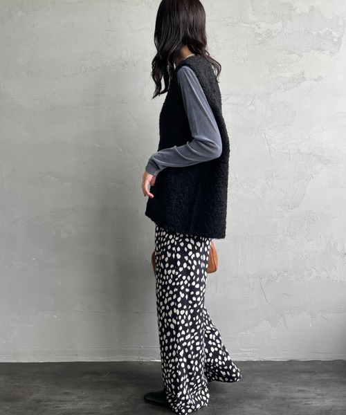 mizuiro ind/ミズイロインド] ヘアリーヤーン ワイドシルエットニット