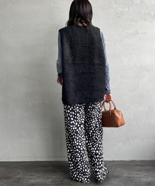 mizuiro ind/ミズイロインド] ヘアリーヤーン ワイドシルエットニット