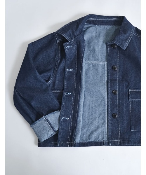 Re:EDIT（リエディ）の「[2025AW COLLECTION]デニムショートカバーオール（デニムジャケット・レディース・ブラック/ブルー/ネイビー・FREE）」の18枚目の写真