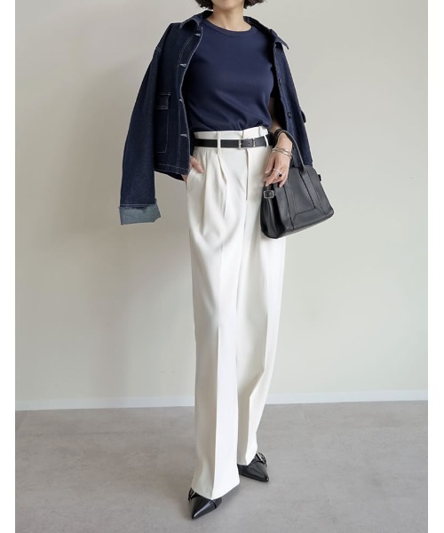 Re:EDIT（リエディ）の「[2025AW COLLECTION]デニムショートカバーオール（デニムジャケット・レディース・ブラック/ブルー/ネイビー・FREE）」の14枚目の写真