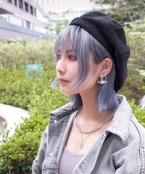 polcadot（ポルカドット）の「フェイクスエードキャスケット/Back to Front ユニセックス サイズ調節可能（キャスケット・レディース・ベージュ/ブラック/グレー・FREE）」の4枚目の写真