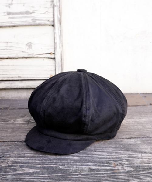 polcadot（ポルカドット）の「フェイクスエードキャスケット/Back to Front ユニセックス サイズ調節可能（キャスケット・レディース・ベージュ/ブラック/グレー・FREE）」の5枚目の写真