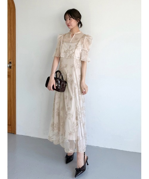 SNIDEL ボレロセットドレス【完売品】 エンブロイダリーボレロセットドレス（ワンピース）｜SNIDEL