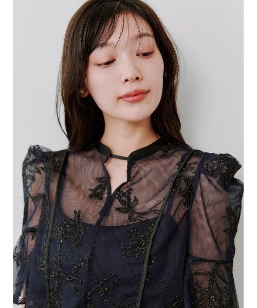 SNIDEL（スナイデル）の「エンブロイダリーボレロセットドレス（ワンピース・レディース・ネイビー/グレー/ライトピンク・1/0）」の12枚目の写真