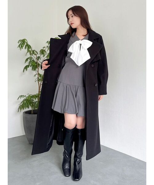 dazzlin 2way カラーレディコート 黒 2WAYカラーレディコート[品番：MKSW0055343]｜dazzlin（ダズリン